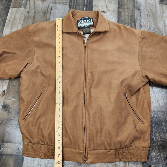 Mens Zero Restriction ZR size M Brown Soft Microfiber Polyester Full Zip Jacket - Picture 5 of 7